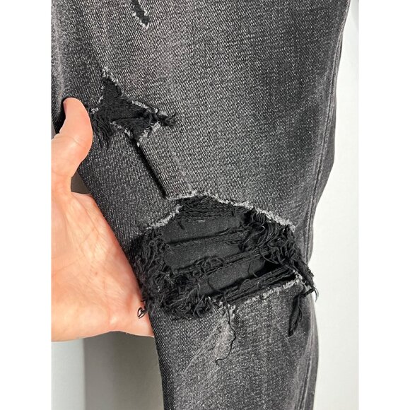 Abercrombie and fitch simone high rise slim black distressed size 10R - Picture 3 of 7